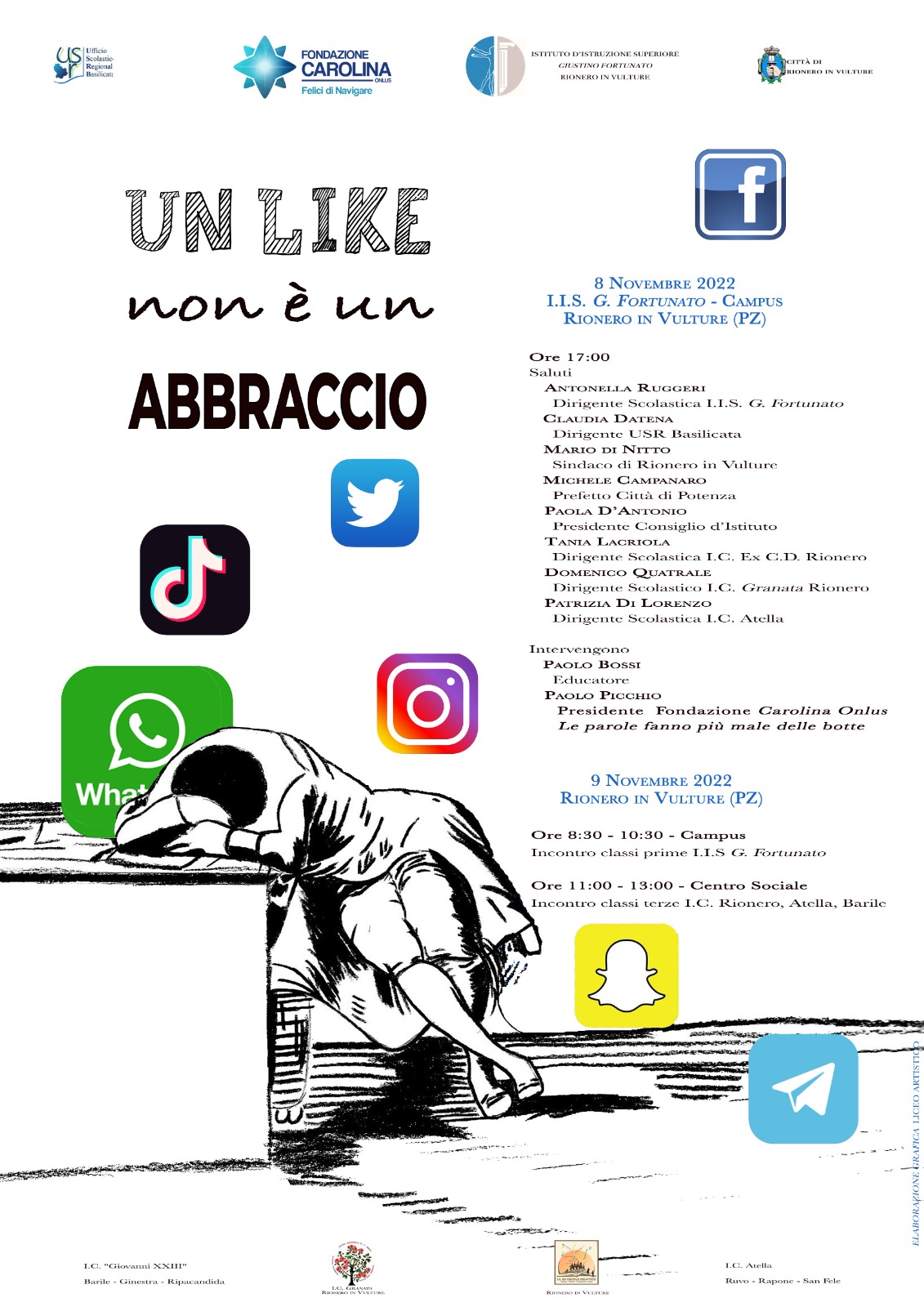 Un like non è un abbraccio- evento scuole in rete per contrasto cyberbullismo