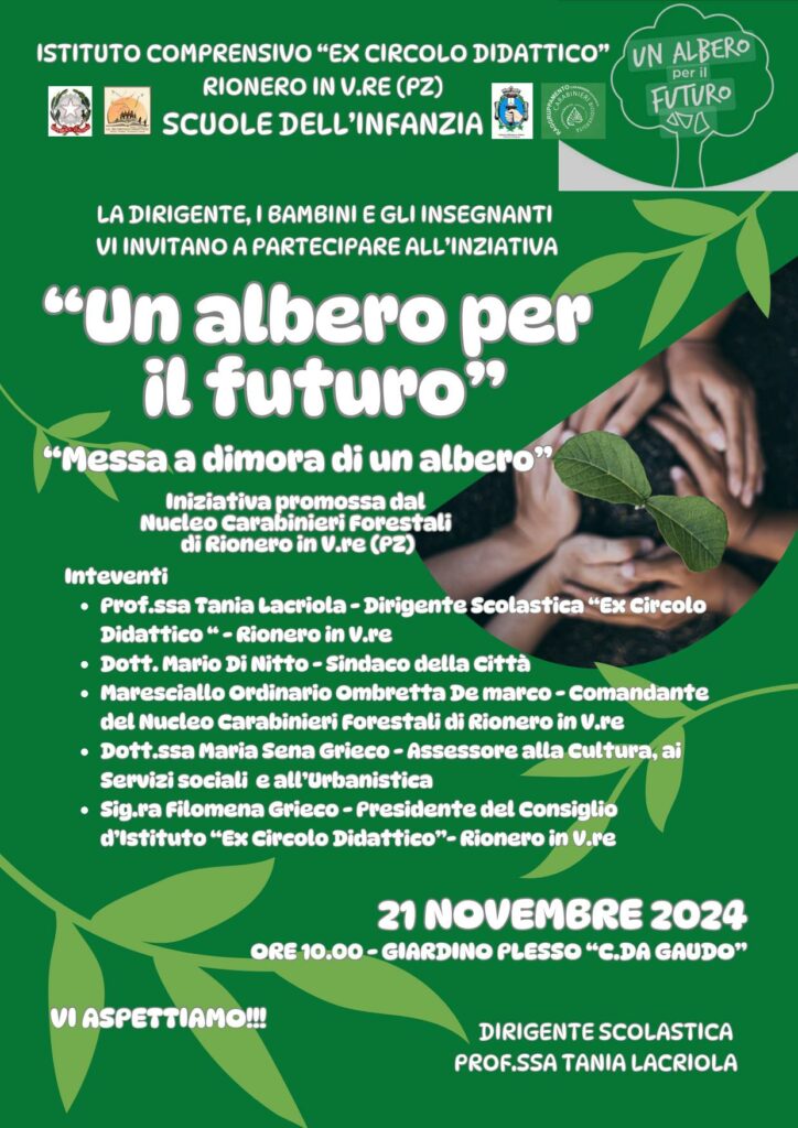 Locandina "Un albero per il futuro" con programma